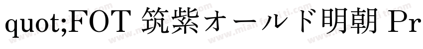 quot;FOT 筑紫オールド明朝 Pro R字体转换